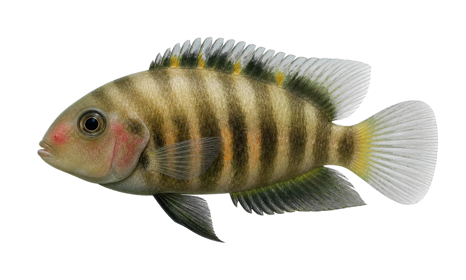 Seven-striped Cichlid (Amatitlania septemfasciata) specimen